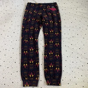 Patagonia Micro D Snap-T Fleece Bottoms Girls XL 14 Tipikat Navy Blue Aztec - Picture 1 of 11