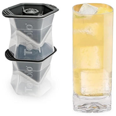 Tovolo Colossal Cubo Moldes de Hielo, Juego de 2 - Molde de Cubo de Hielo Grande Ideal para Whis... Foto 1 de 4