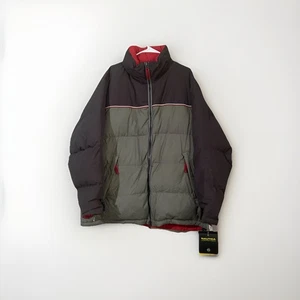 VTG Nautica Competition Puffer Jacket Down Fill Reversible Red/Gray Mens L NWT - Picture 1 of 10