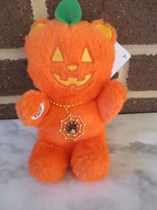 Build-A-Bear Mini Bohnen Kürbis Bär 7" Spinnennetz Strass Charm Halskette - Bild 1 von 5