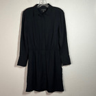 Banana Republic Black Long Sleeves Collared Chiffon Shirt Dress Women's Size 2P