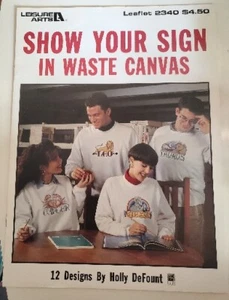 Leisure Arts 2340 SHOW YOUR SIGN/ZODIAC 12designs charts leaflet 1993 EUC - Picture 1 of 2