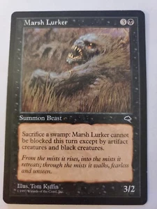 MTG Magic The Gathering Card Marsh Lurker Summon Beast Black Tempest 1997 - Picture 1 of 2