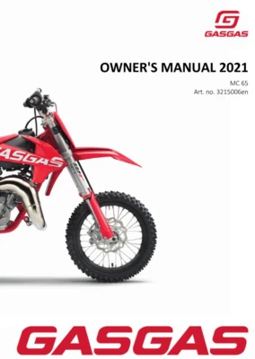 GASGAS 2021 - MC 65 - OWNERS MANUAL - REPRINTED - Image 1 of 4