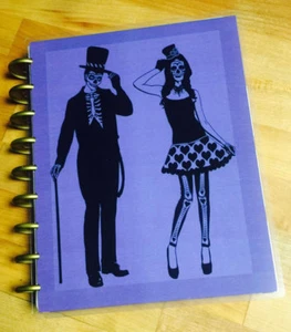 Herbst Halloween Skelett Paar Vorder-/Rückseite Abdeckung Set zur Verwendung mit Happy Planner - Bild 1 von 2