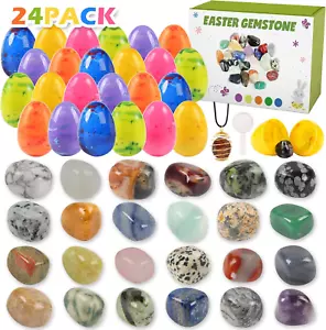 24 Pack Gem Filled Prefilled Easter Eggs, Gemstones Party Favors for Kids Prize - Picture 1 of 12