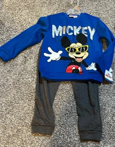 Junior Mickey Boys Fleece Pant Set Size 7 Sweatshirt and Pullon Pants NWT - Picture 1 of 14