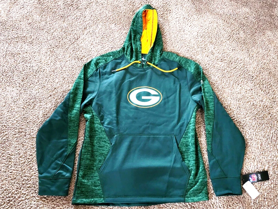 GREEN BAY PACKERS HOODED SWEATSHIRT MENS XL MAJESTIC TEAM APPAREL BRAND