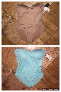 Nwt Kenneth Cole New York Schier Satisfaction Bandeau Riemen Einteilig Badeanzug - Bild 1 von 11