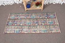 2x4.3 ft Small Rug, Antique Rug, Colorful Rugs, Turkish Rugs, Vintage Rug