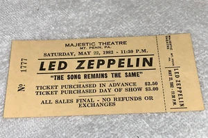 LED ZEPPELIN TICKET SONG REMAINS SAME JOHN PAUL JONES JIMMY PAGE ROBERT PLANT US - Picture 1 of 7