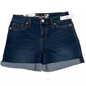 Seven7 Pantaloncini Donna Jeans Weekend Dana Polsino Arrotolato 5" Cuciture Interne Vendita $59 - Foto 1 di 14