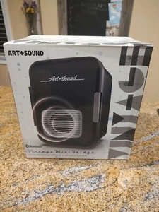 Art & Sound Vintage Mini Fridge W/Bluetooth "NIB" - Picture 1 of 5