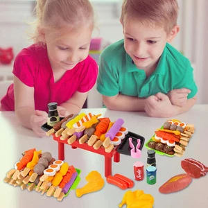 Kids Kitchen Toy Set BBQ Pretend Play Food Grill Toys Cooking Playset Pieces - Picture 1 of 15