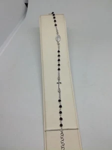 Pulsera Plata Rosario Granos Ónix Facetada MM 4 Virgen Milagrosa Exploi - Imagen 1 de 4
