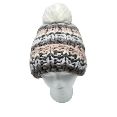 Gorro Anthropologie Madison 88 Mujer Rosa Gris Crema Forrado de Vellón OSFM Foto 1 de 4