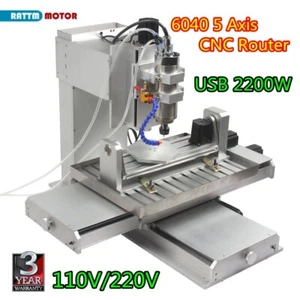 5 Axis 6040 2200W CNC Router USB MACH3 3D Cutting Drill Engraver Milling Machine - Picture 1 of 10