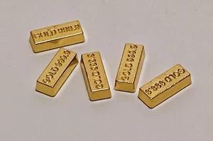 5 lingots d'or miniatures ,maison de poupée, vitrine 1/12 CL11 - Imagen 1 de 2