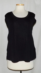 Camiseta sin mangas pulóver sin mangas tejido acrílico ligero negro Misook para mujer 3X - Imagen 1 de 4