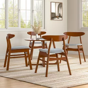 2PCS Wooden Dining Chairs with Padded Seat Restaurant Lounge Seat Living Bedroom - Picture 1 of 17