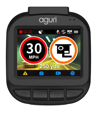Aguri DX1200 Dash Cam & GPS Speed Trap Detector with 32GB SD card