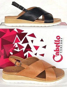Sandalias Cabello Comfort Cuero Suave Cuña Baja Zapatos Cabello Priya Tostado Negro - Imagen 1 de 10