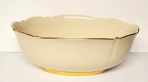 Oval Bowl Ivory China Gold Tone Trim Pickard China Richmond Large sIZE - Picture 1 of 9