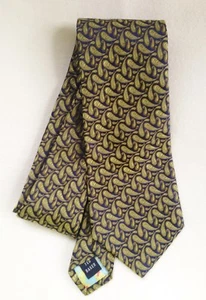 Corbata Ted Baker Azul Marino y Dorado Paisley Seda - 58" Largo ¡Nueva Con Etiqueta! - Imagen 1 de 2