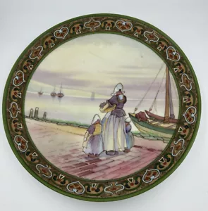 NIPPON HANDBEMALT ART DECO MORIAGE 10" TELLER HOLLÄNDISCHES SEGELSCHIFF KAI SZENE - Bild 1 von 12