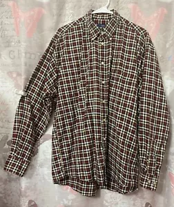 Burberry LONDON Long Sleeve Button Down Black Red Plaid Dress Shirt Men’s Large - Picture 1 of 12