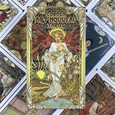Golden Art Nouveau Tarot: A 78 Tarot Cards Deck English Version Divination Game • 9.99$