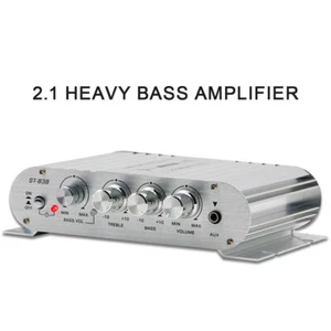 400W 2.1Channel Powerful Stereo Audio Power Amplifier HiFi Bass Amp Car Home FM - Picture 1 of 15