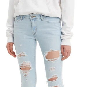 Levi's Women's 711 Destructed Skinny Jeans Azure Trashed White Size 14R NWT - Picture 1 of 3
