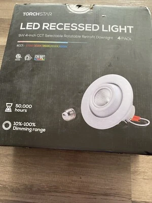 TORCHSTAR 4 In LED Recessed Light Cct Selectable Dimmable 9w/B - Image 1 of 4