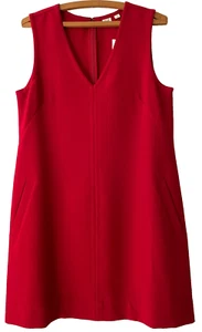 GAP Mujer Talla S Nuevo Con Etiquetas Rojo Crepé Cuello en V Vestido Recto VeRSaTiLE - Imagen 1 de 7
