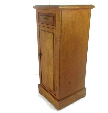 Antique Art Deco Art Nouveau  Marble top Side Cabinet Table Nightstand Stunning Cover
