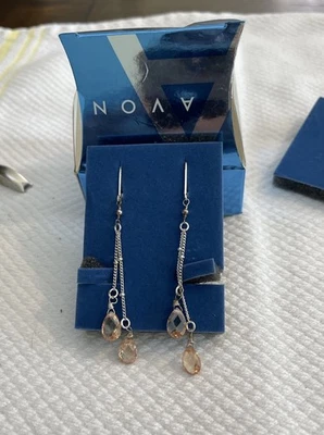 Avon Best Wishes Teardrop Pierced Earrings - Champagne - Happiness - Image 1 of 2