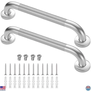 2 Pack 16" Stainless Steel Grab Bars for Bathtubs & Showers, Anti-Slip Safety - Picture 1 of 7