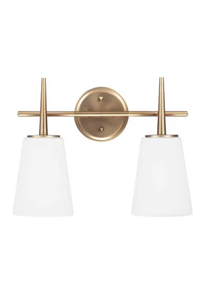 Tocador de baño Sea Gull Lighting 4440402-848 Driscoll 15,5" 2 luces en bronce satinado Foto 1 de 2