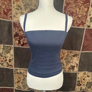 Top Anemos Cami para mujer medio azul lino mezcla viscosa elástico cómodo - Imagen 1 de 13