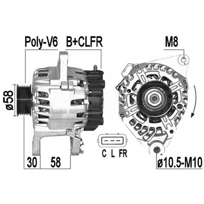 Alternator EB1461G ALTJ108 600230 554285RIH 554285RIB 554285RIV 554285RIM - Image 1 of 2