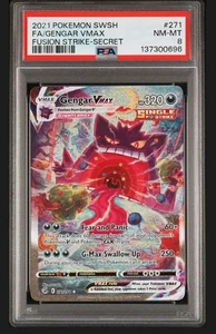 Gengar VMAX (Alternate Art Secret) 271/264 Swsh08: Fusion Strike Holo PSA 8 - Bild 1 von 3