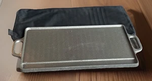 Wenzel Reversible Cast Iron Griddle with Zippered Storage Bag 9"x20" - Picture 1 of 7
