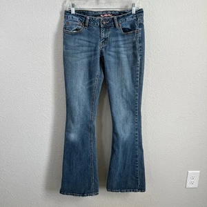 Unionbay Flare Leg Y2K Jeans Junior's 9 Low Rise Medium Wash Vintage Stretch - Picture 1 of 7