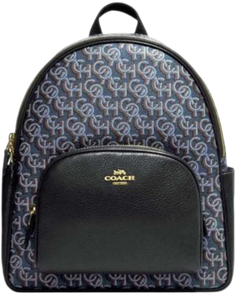 Coach Court Monogram Print Navy Blue Backpack CF344