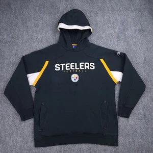 Pittsburgh Steelers Sudadera con Capucha Para Hombres XL Negro Amarillo Reebok NFL Fútbol AFC Norte - Imagen 1 de 13