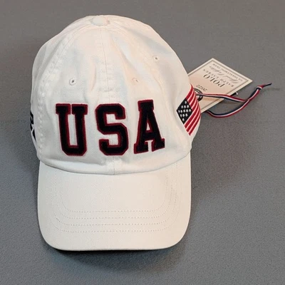 Polo Ralph Lauren USA Olympic Team 2022 White Baseball Cap Hat - Image 1 of 4