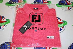 Footjoy EU Painted Floral Lisle Golf Polo Shirt Pink Lemonade Uk Size Large - Picture 1 of 4