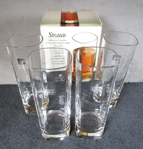 4 Lovely Vintage Luigi Bormioli Italy Strauss Light & Music Tall Drinks Glass - Picture 1 of 8