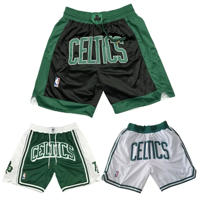 BASKETBALL SHORTS Retro Boston Celtics Shorts Gr. S-XXL in Grün, gestickt, City Edition Shorts